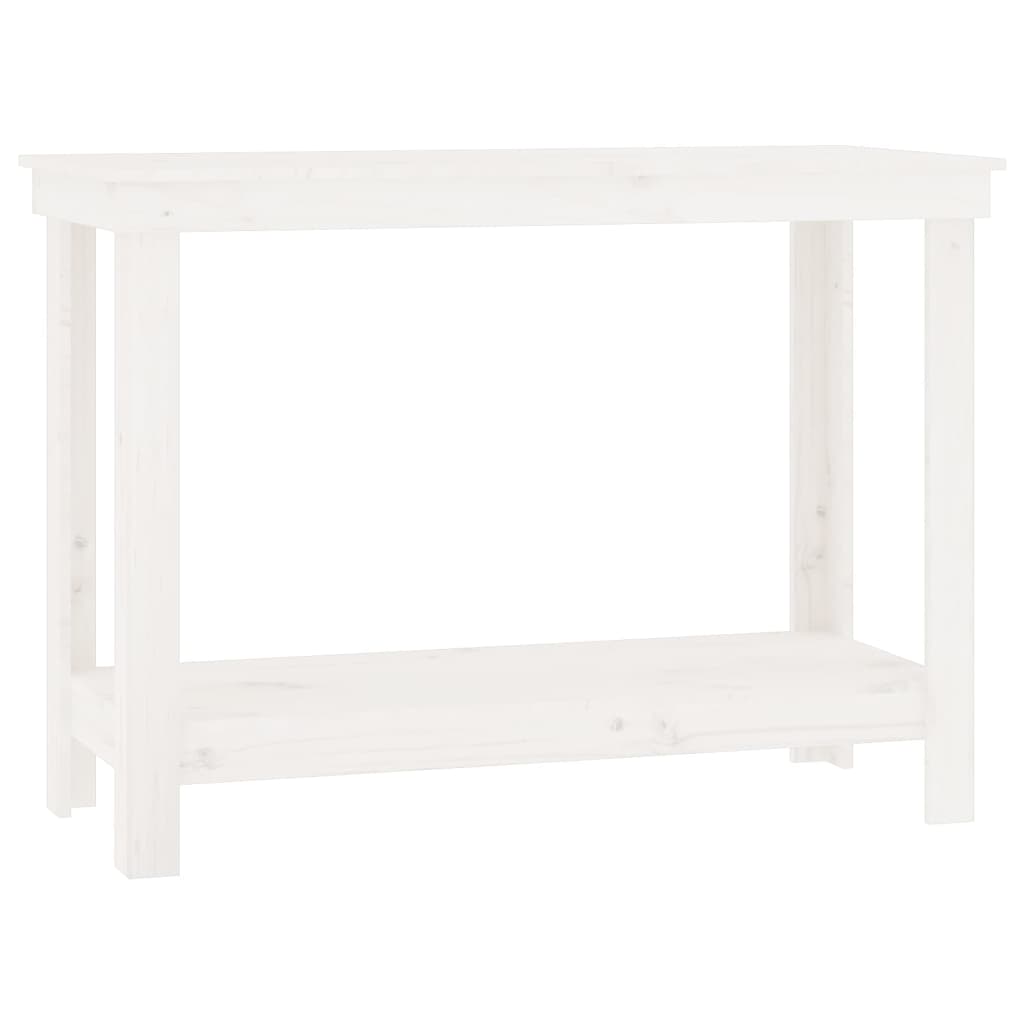 Banco da Lavoro Bianco 110x50x80 cm in Legno Massello di Pino - homemem39