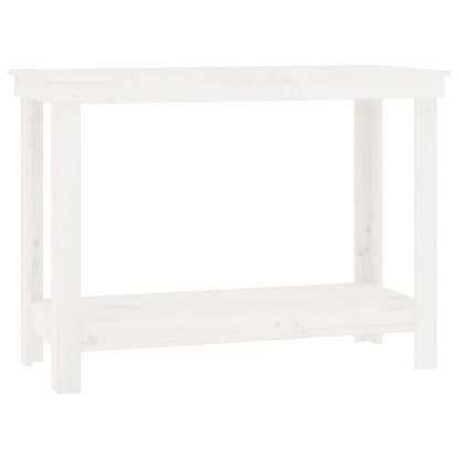 Banco da Lavoro Bianco 110x50x80 cm in Legno Massello di Pino - homemem39
