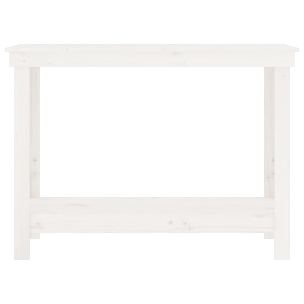 Banco da Lavoro Bianco 110x50x80 cm in Legno Massello di Pino - homemem39