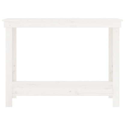 Banco da Lavoro Bianco 110x50x80 cm in Legno Massello di Pino - homemem39