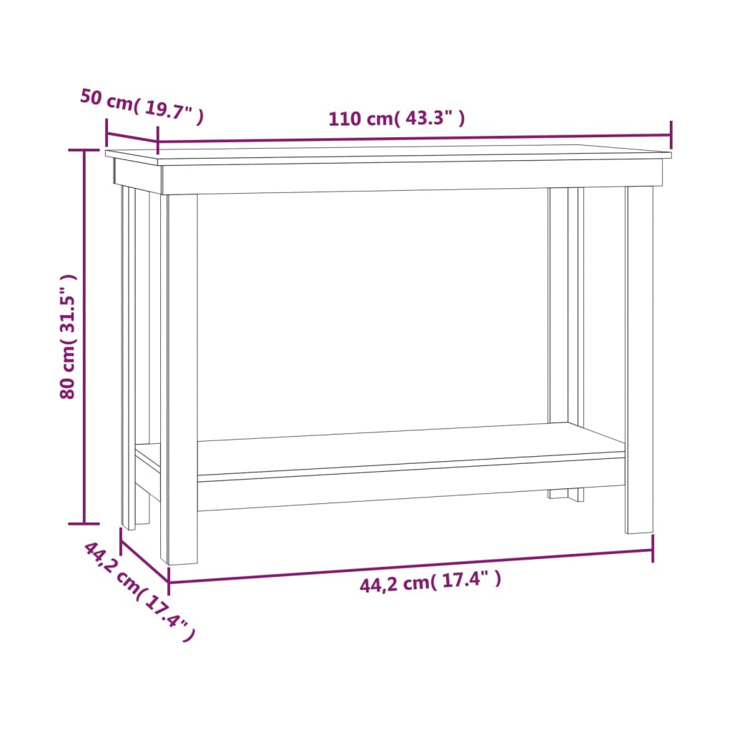Banco da Lavoro Bianco 110x50x80 cm in Legno Massello di Pino - homemem39