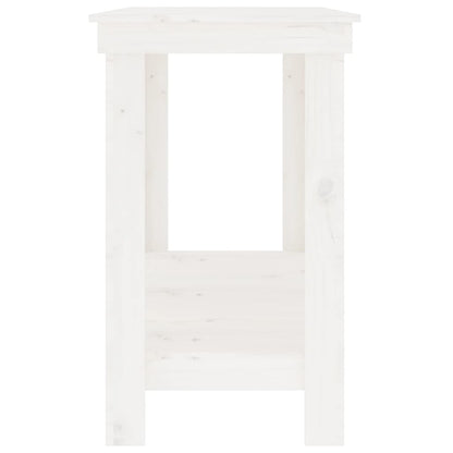 Banco da Lavoro Bianco 140x50x80 cm in Legno Massello di Pino - homemem39