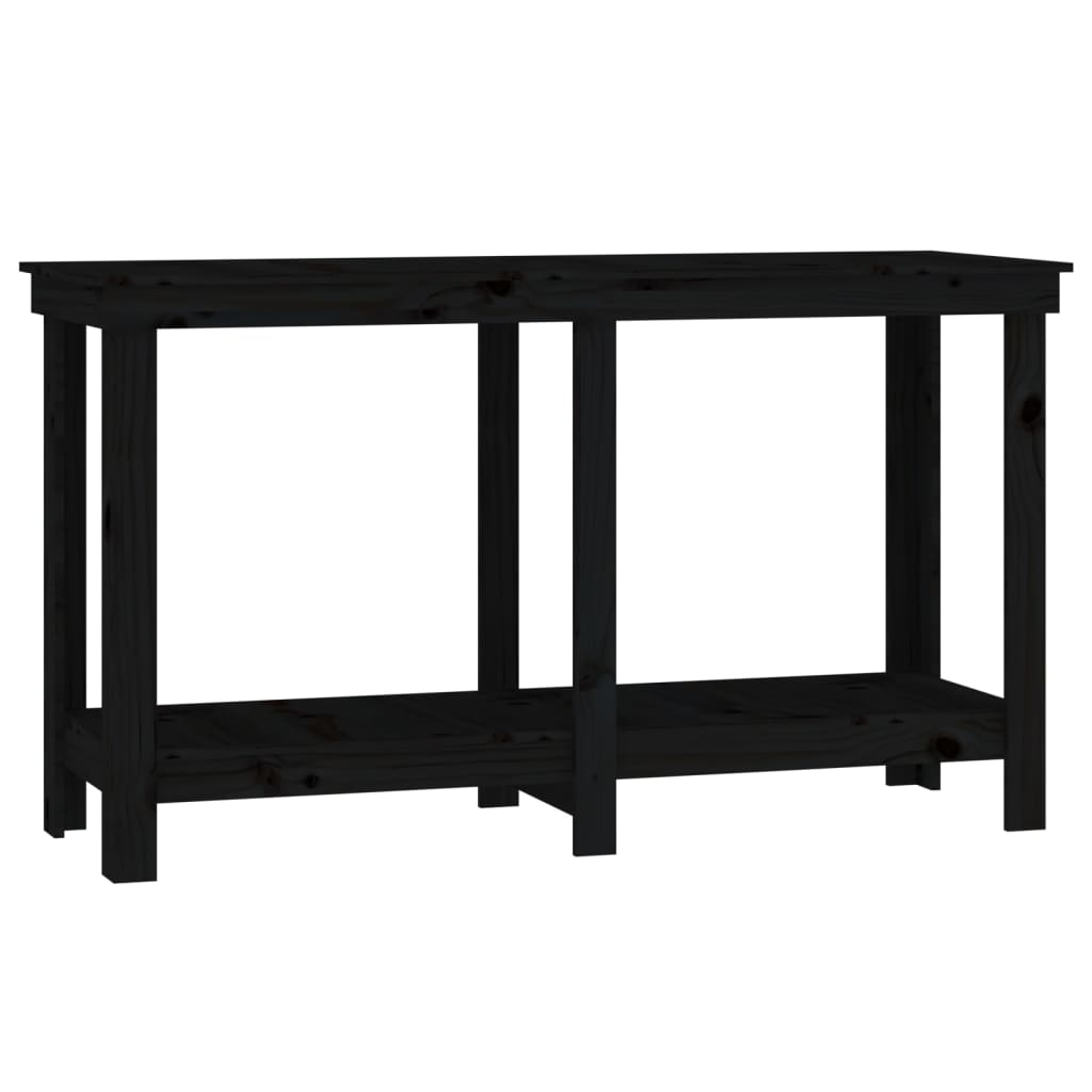 Banco da Lavoro Nero 140x50x80 cm in Legno Massello di Pino - homemem39