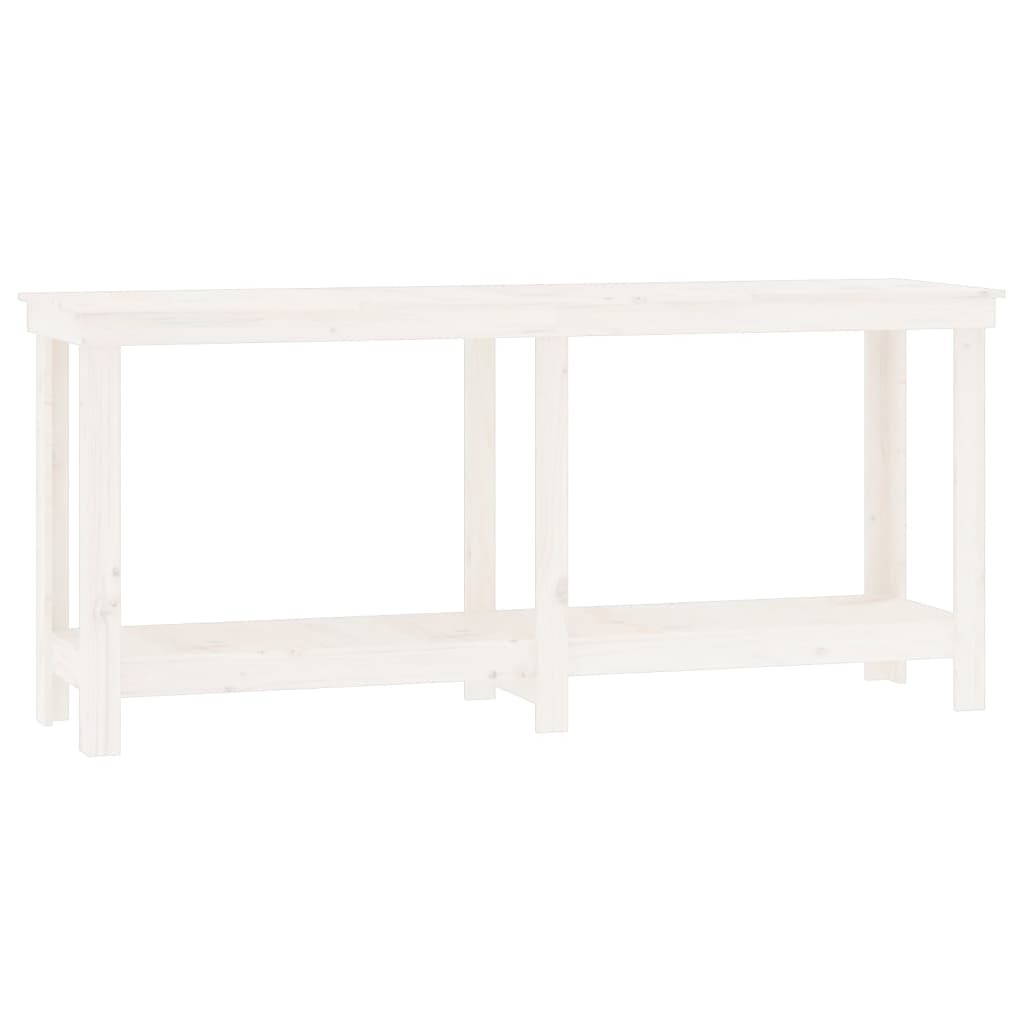 Banco da Lavoro Bianco 180x50x80 cm in Legno Massello di Pino - homemem39