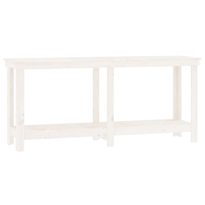 Banco da Lavoro Bianco 180x50x80 cm in Legno Massello di Pino - homemem39