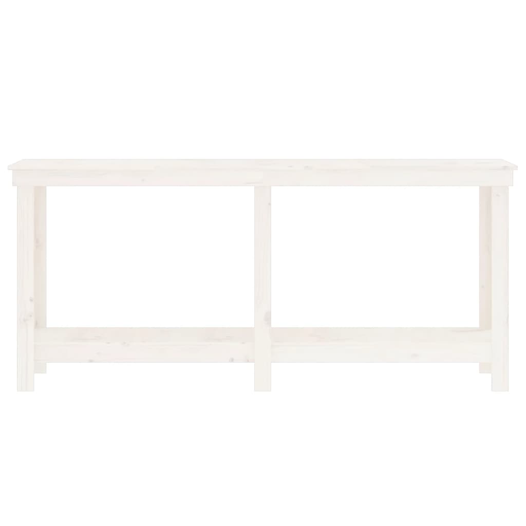 Banco da Lavoro Bianco 180x50x80 cm in Legno Massello di Pino - homemem39