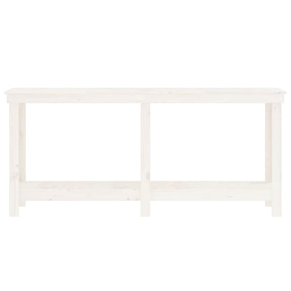 Banco da Lavoro Bianco 180x50x80 cm in Legno Massello di Pino - homemem39