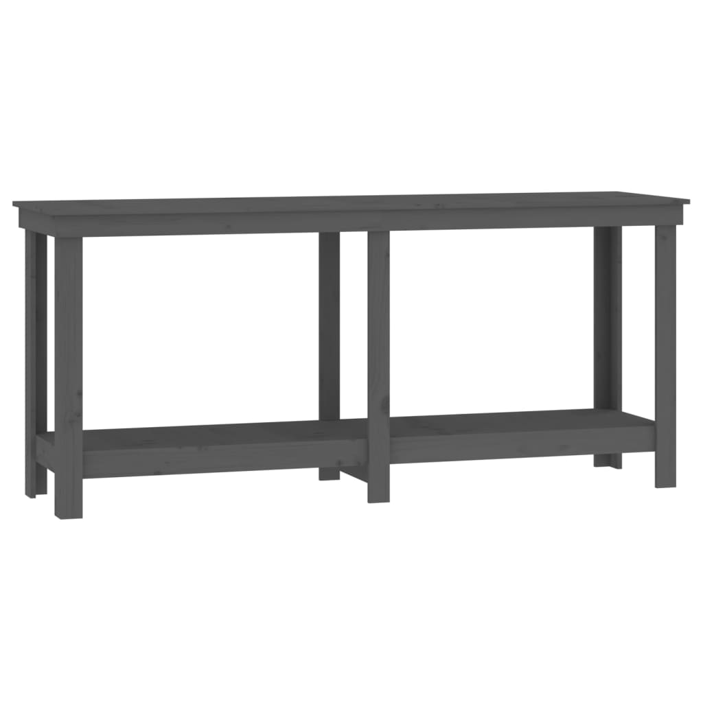 Banco da Lavoro Grigio 180x50x80 cm in Legno Massello di Pino - homemem39
