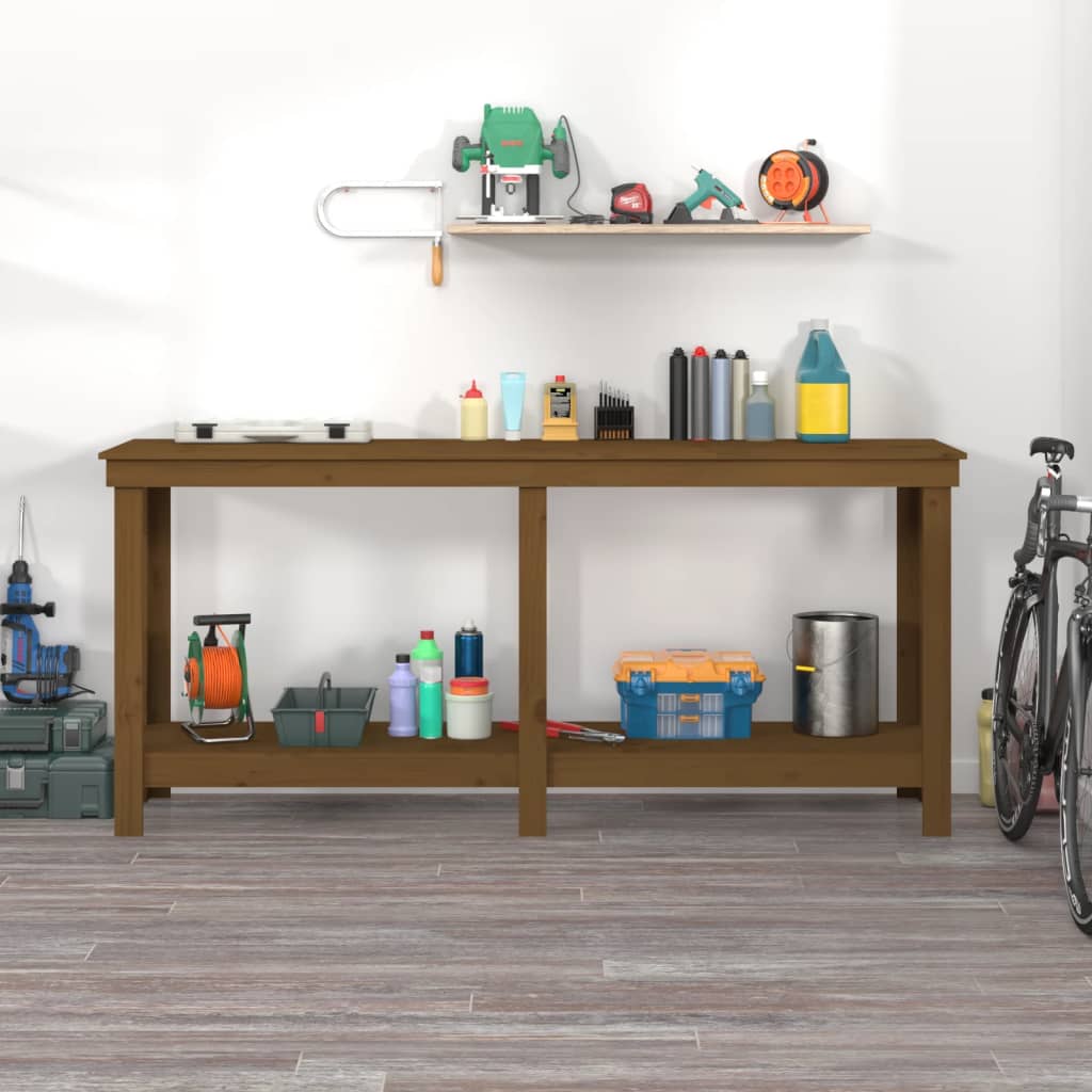 Banco da Lavoro Ambra 180x50x80 cm in Legno Massello di Pino - homemem39