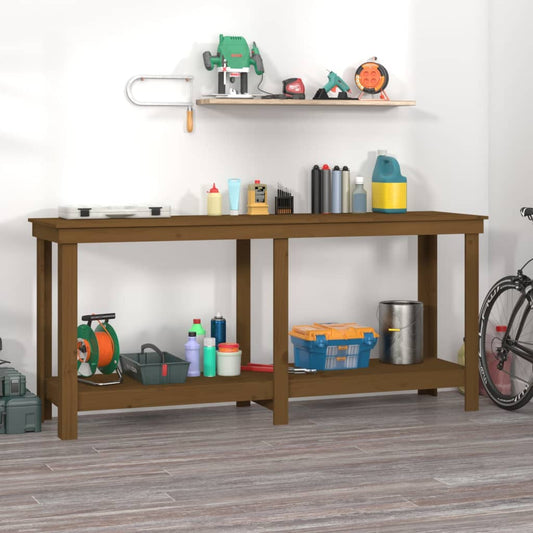 Banco da Lavoro Ambra 180x50x80 cm in Legno Massello di Pino - homemem39