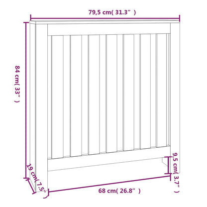 Copertura Termosifone Bianca 79,5x19x84 cm Legno Massello Pino - homemem39