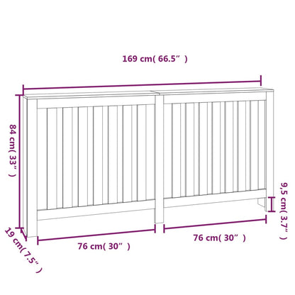 Copertura Termosifone 169x19x84 cm in Legno Massello di Pino - homemem39