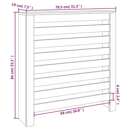 Copertura Termosifone Bianca 79,5x19x84 cm Legno Massello Pino - homemem39