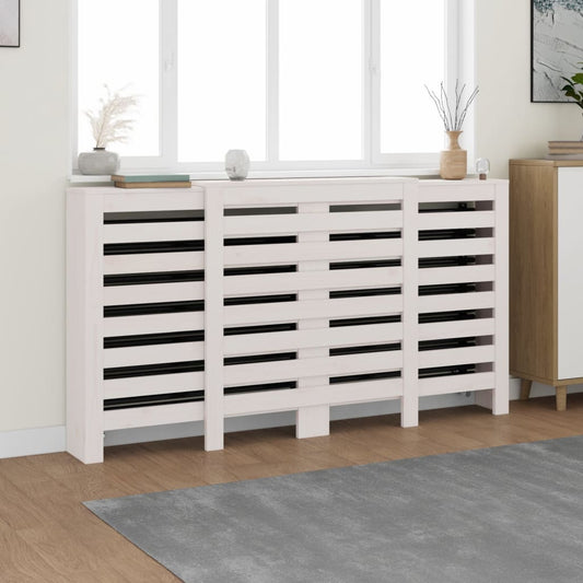 Copertura Termosifone Bianca 210x21x85 cm Legno Massello Pino - homemem39