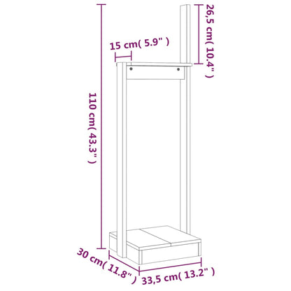 Portalegna 33,5x30x110 cm in Legno Massello di Pino - homemem39