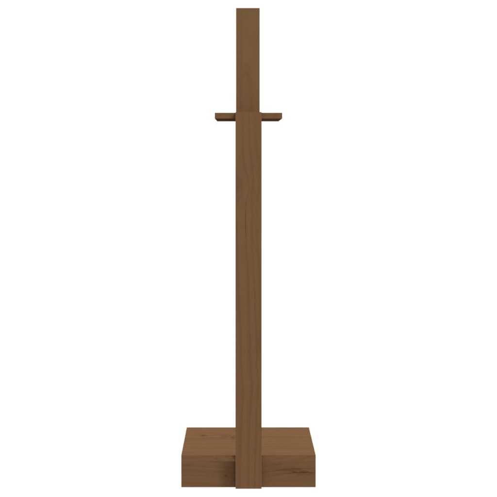 Portalegna Marrone Ambra 33,5x30x110 cm Legno Massello di Pino