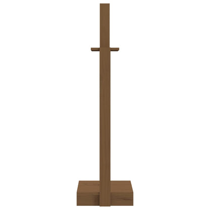 Portalegna Marrone Ambra 33,5x30x110 cm Legno Massello di Pino