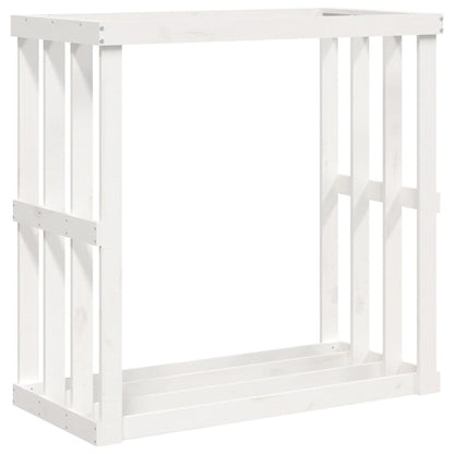 Portaceppi da Esterno Bianco 108x52x106 cm Legno Massello Pino