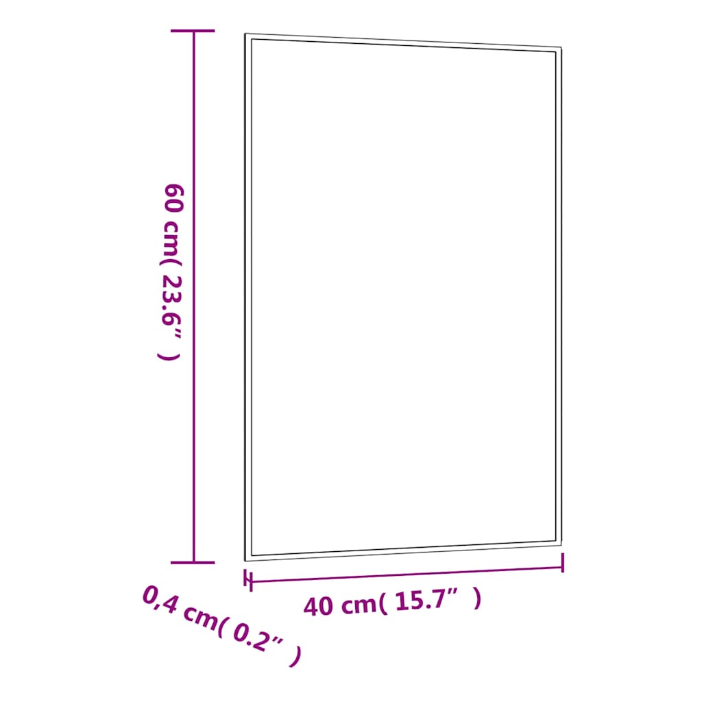 Specchio da Parete 40x60 cm Vetro Rettangolare | homemem39