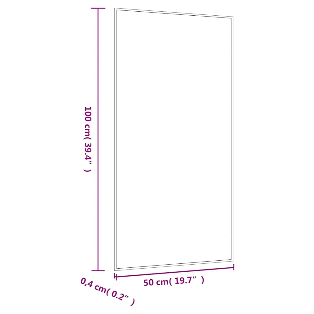 Specchio da Parete 50x100 cm Vetro Rettangolare | homemem39