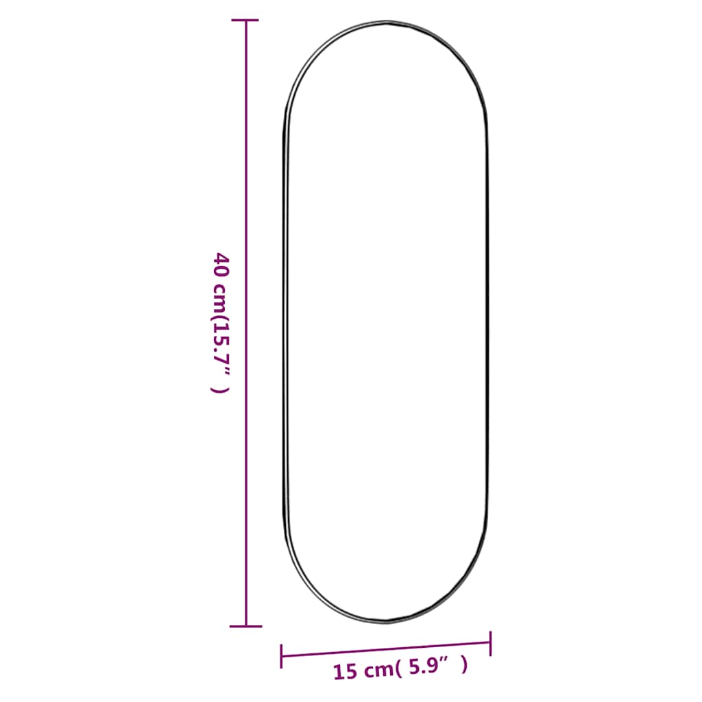 Specchio da Parete 15x40 cm Vetro Ovale | homemem39