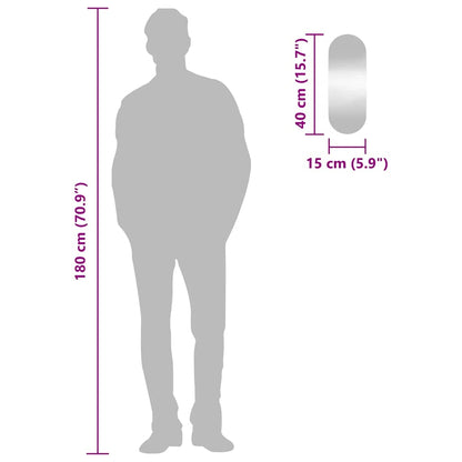 Specchio da Parete 15x40 cm Vetro Ovale | homemem39