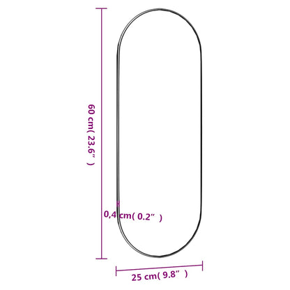 Specchio da Parete 25x60 cm Vetro Ovale - homemem39