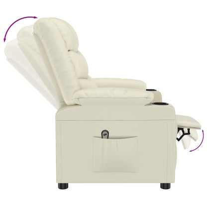 Poltrona Reclinabile Elettrica Crema in Similpelle