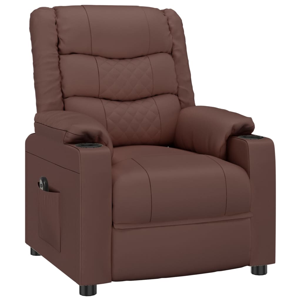 Poltrona Reclinabile Elettrica Marrone in Similpelle | homemem39