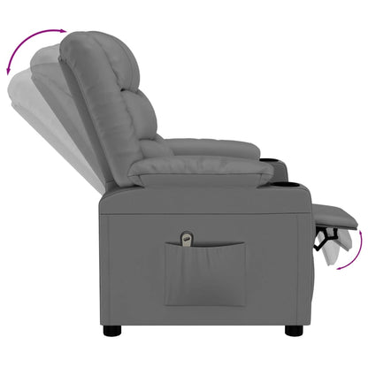 Poltrona Reclinabile Elettrica Grigia in Similpelle | homemem39