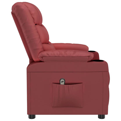 Poltrona Reclinabile Elettrica Rosso Vino in Similpelle | homemem39