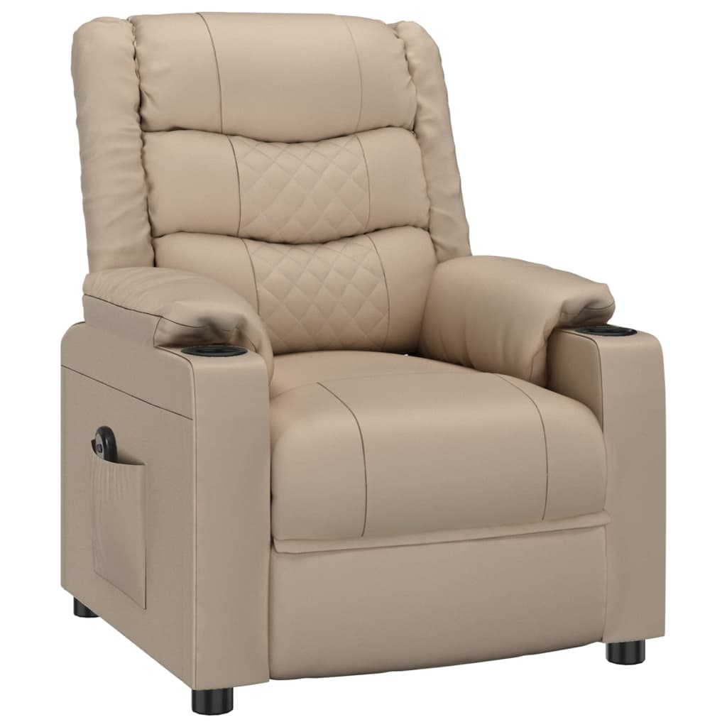 Poltrona Reclinabile Elettrica Cappuccino in Similpelle - homemem39