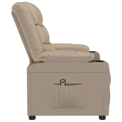 Poltrona Reclinabile Elettrica Cappuccino in Similpelle - homemem39
