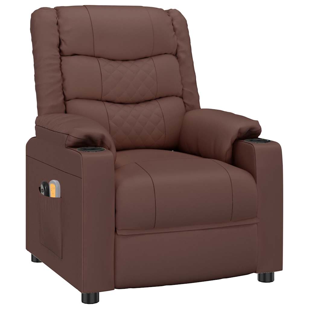 Poltrona Massaggiante Elettrica Marrone in Similpelle | homemem39
