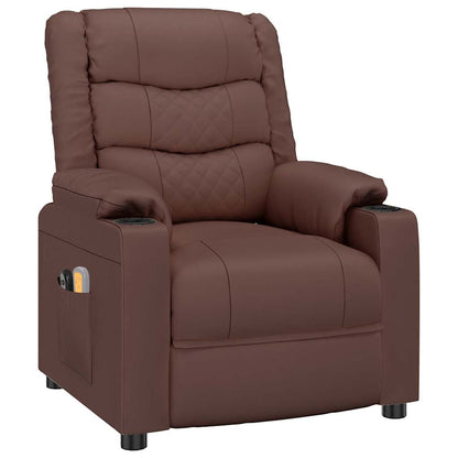 Poltrona Massaggiante Elettrica Marrone in Similpelle | homemem39