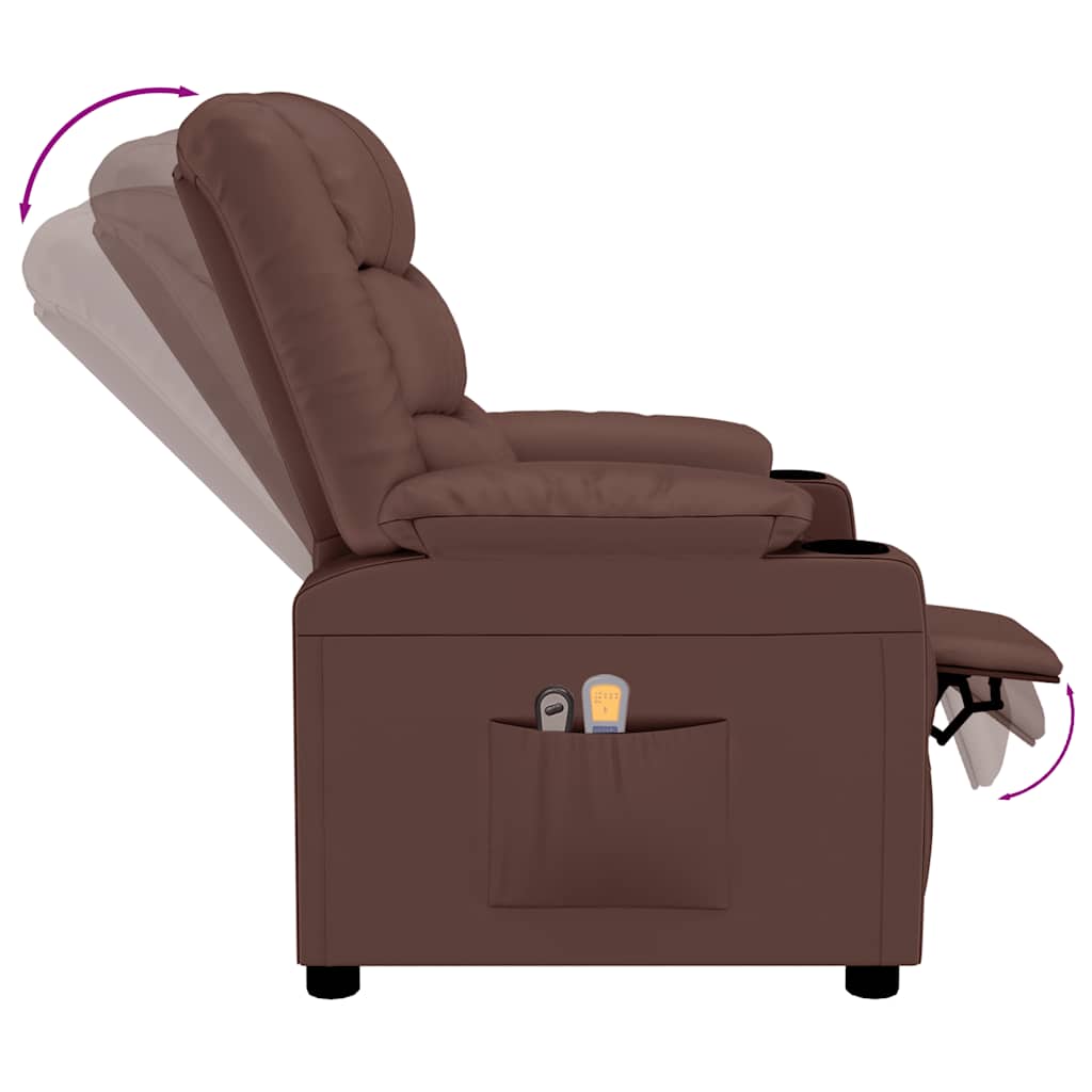 Poltrona Massaggiante Elettrica Marrone in Similpelle | homemem39