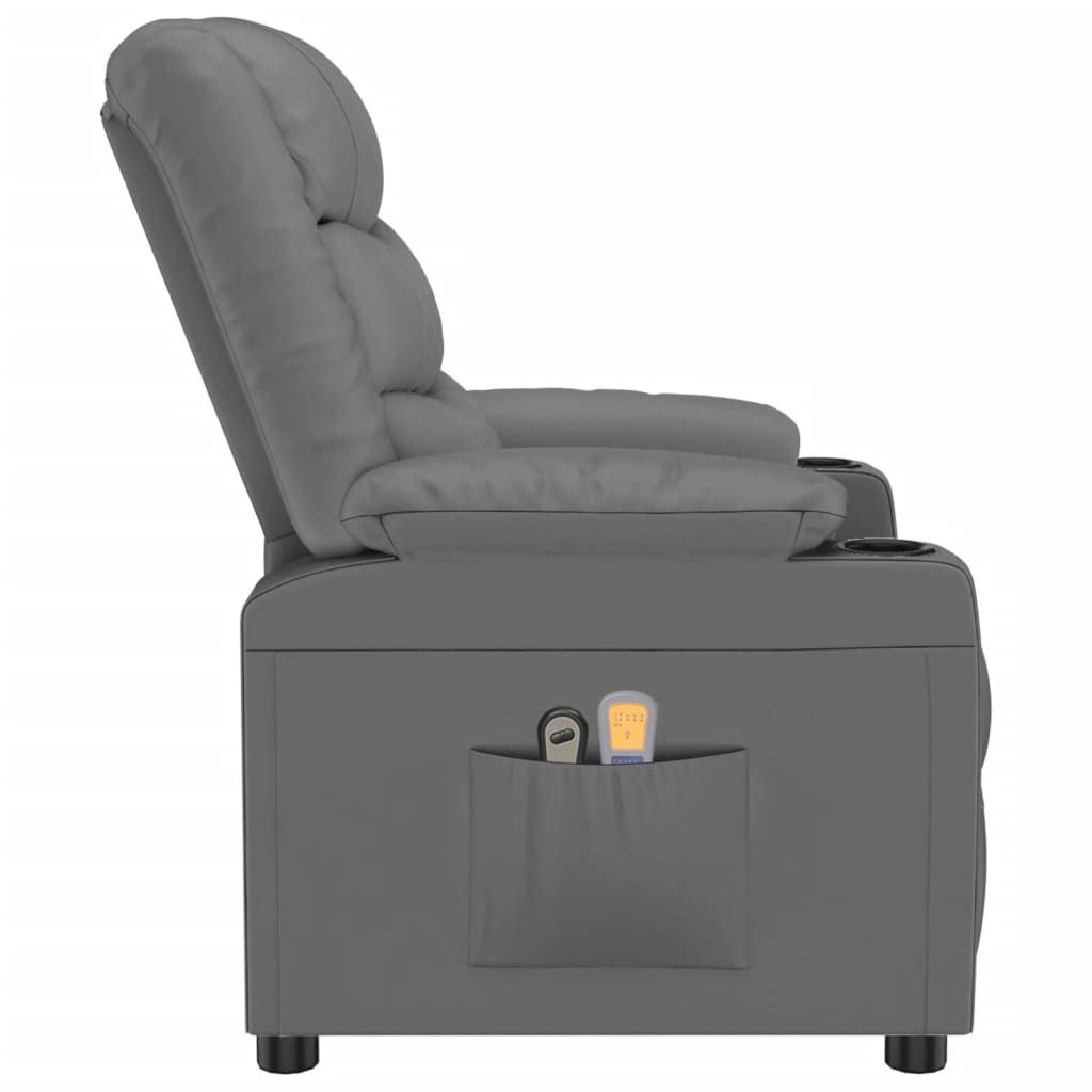 Poltrona Massaggiante Elettrica Grigio Similpelle | homemem39