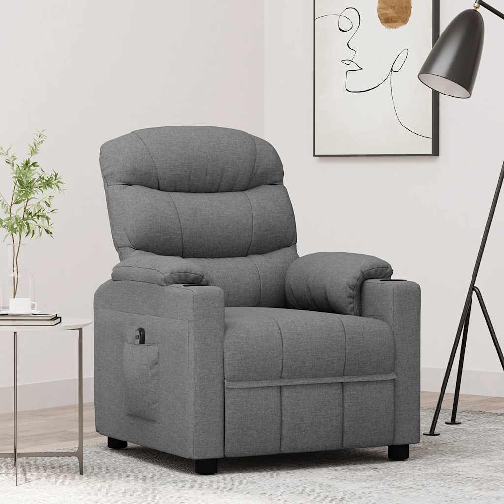 Poltrona Elettrica Reclinabile Grigio Chiaro in Tessuto | homemem39