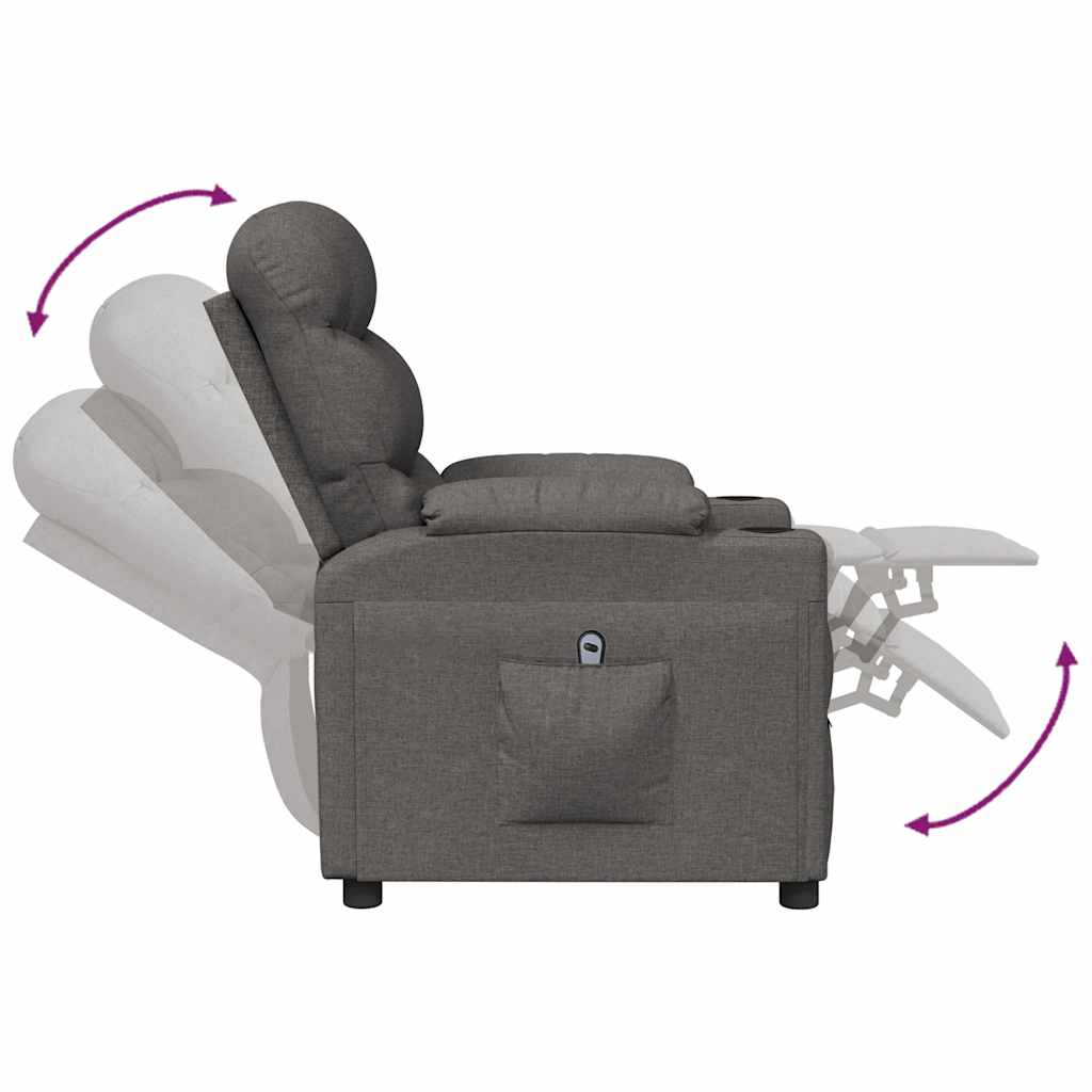 Poltrona Elettrica Reclinabile Grigio Scuro in Tessuto | homemem39