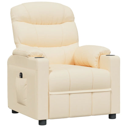Poltrona Elettrica Reclinabile Crema in Tessuto | homemem39