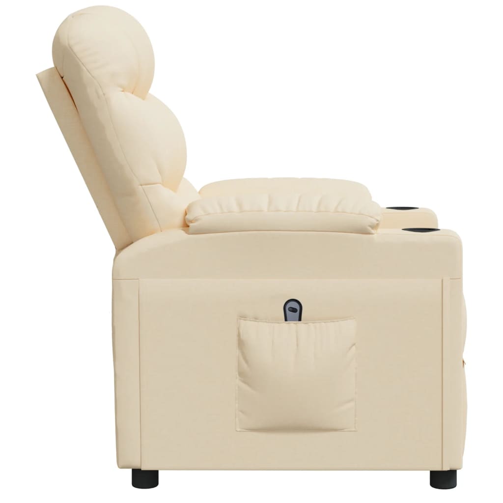 Poltrona Elettrica Reclinabile Crema in Tessuto | homemem39