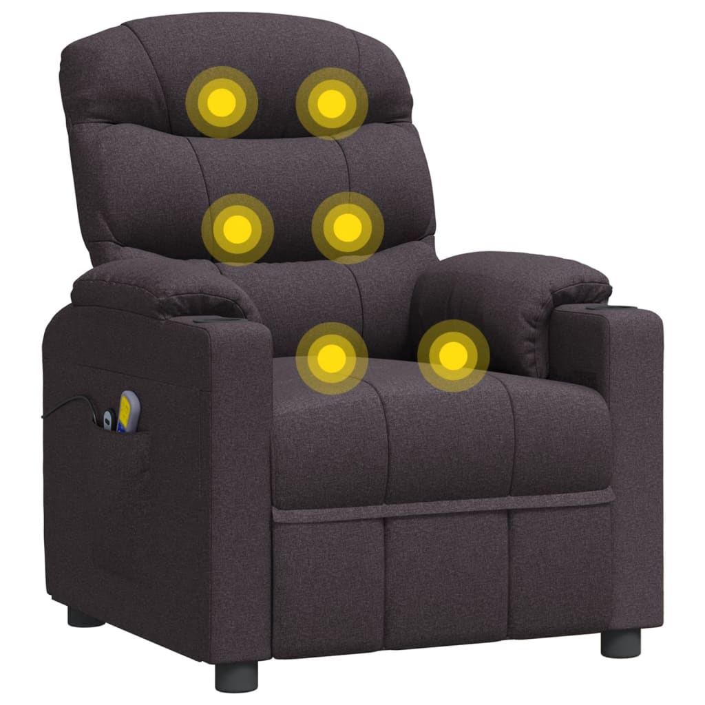Poltrona Massaggiante Elettrica Marrone scuro in Tessuto - homemem39