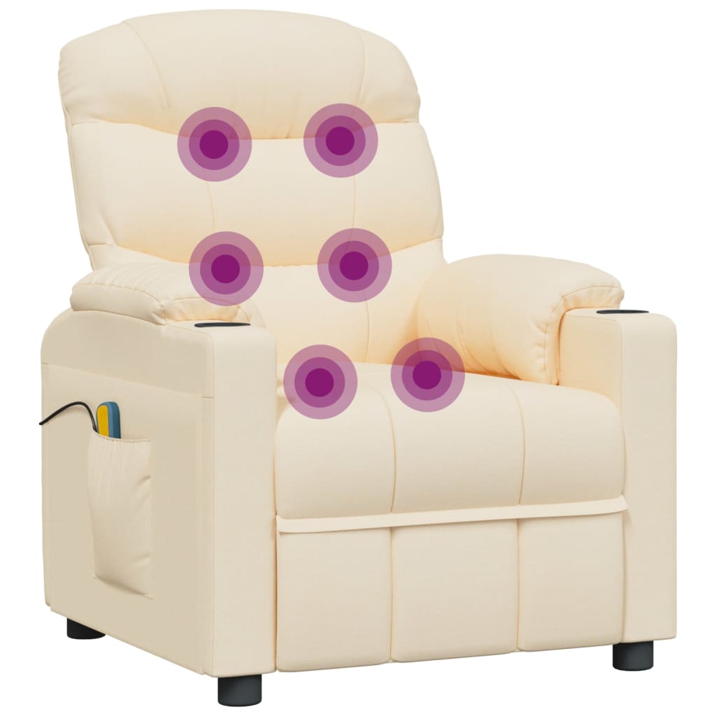Poltrona Massaggiante Elettrica Crema in Tessuto - homemem39