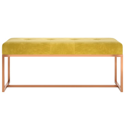 Panca Giallo Senape 110x36x45 cm in Velluto - homemem39