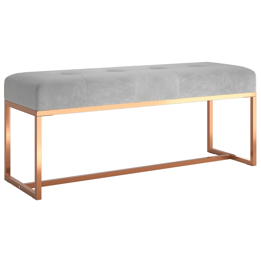 Panca Grigia 110x36x45 cm in Velluto - homemem39