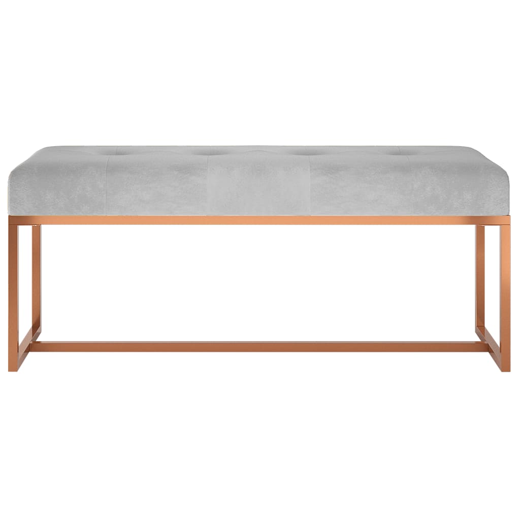 Panca Grigia 110x36x45 cm in Velluto - homemem39