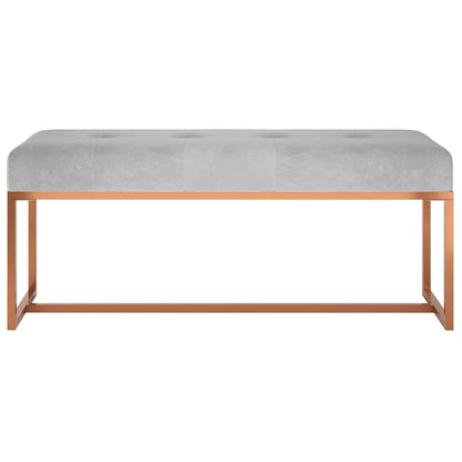 Panca Grigia 110x36x45 cm in Velluto - homemem39