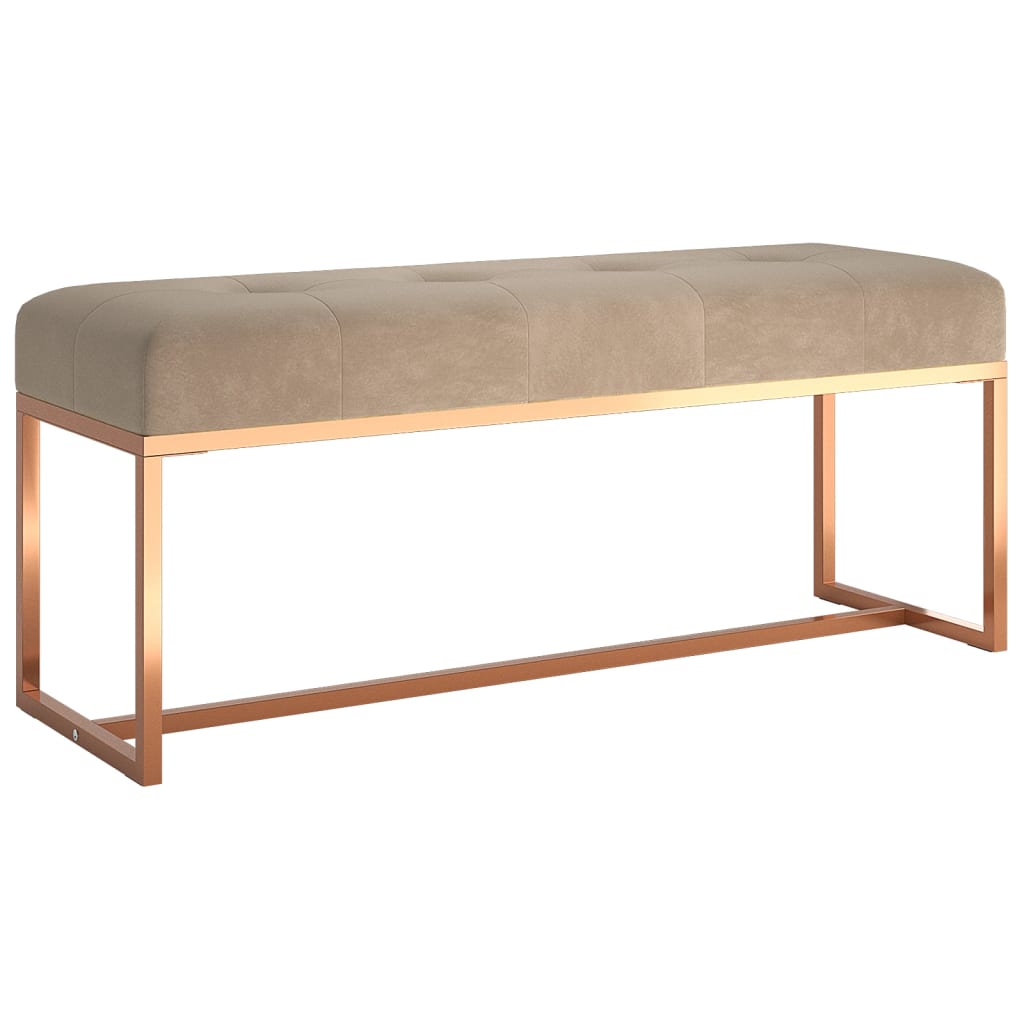 Panca Beige 110x36x45 cm in Velluto | homemem39