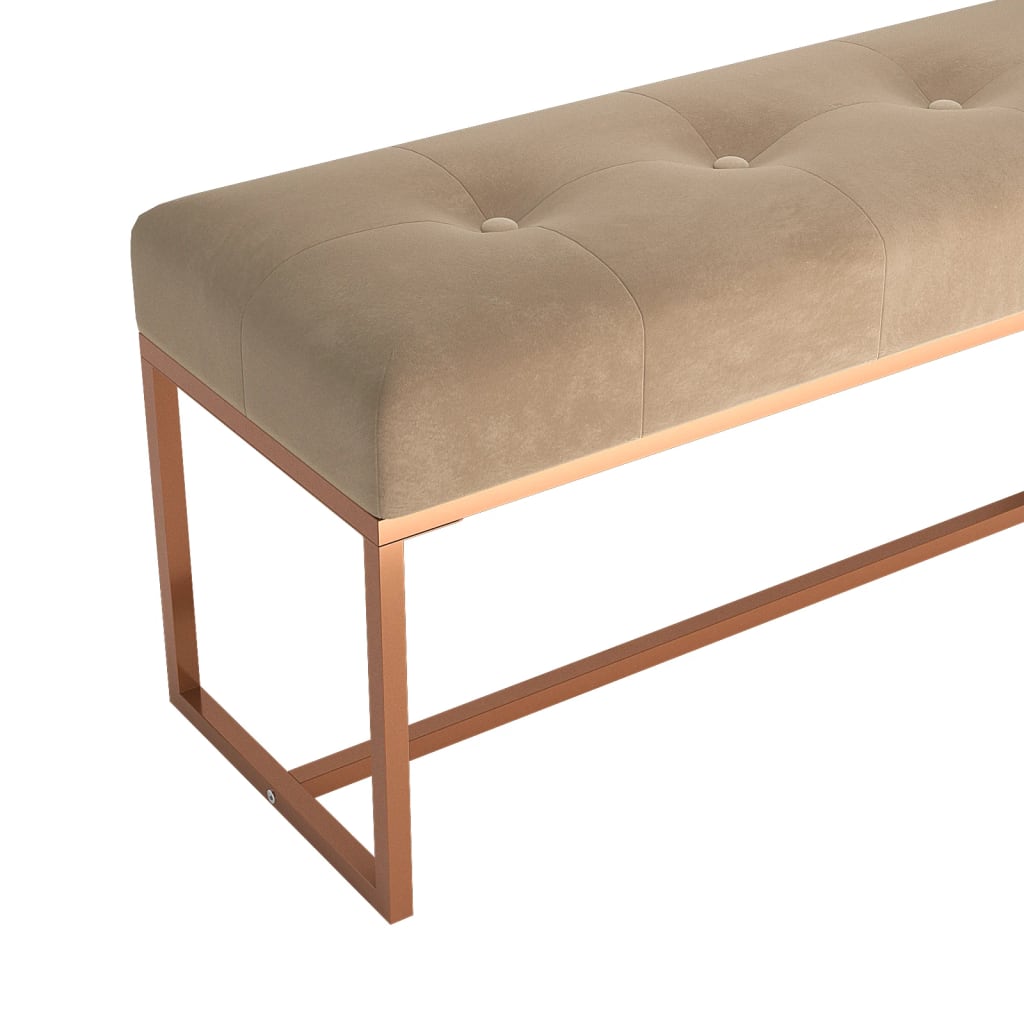 Panca Beige 110x36x45 cm in Velluto | homemem39