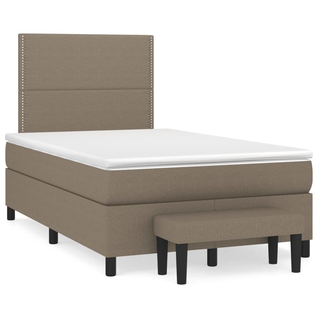 Giroletto a Molle con Materasso Tortora 120x200 cm in Tessuto | homemem39